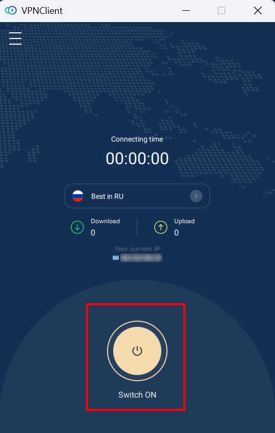 Εφαρμογή K1VPN - σύνδεση στο δίκτυο