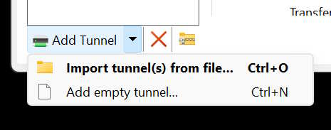 WireGuard® - κουμπί ADD TUNNEL